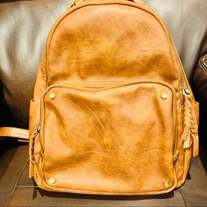 {ALTAR’D STATE} Brown Vegan Leather Backpack